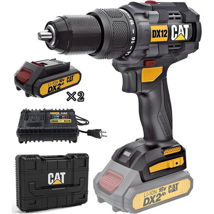 AKU bezuhlíkový skrutkovač CAT DX12 s príklepom