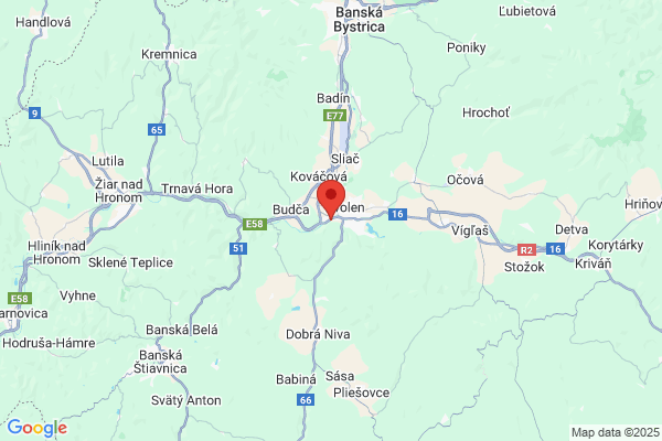 Google map: Pod Dráhami 1378/25, 960 01 Zvolen